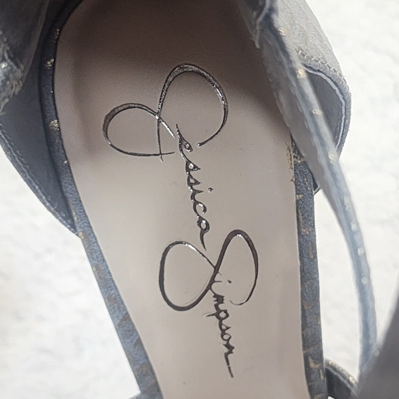 Jessica Simpson Celsus Ankle Cuff Strappy Dress Sandals, Gunmetal Size 10M - Picture 9 of 10